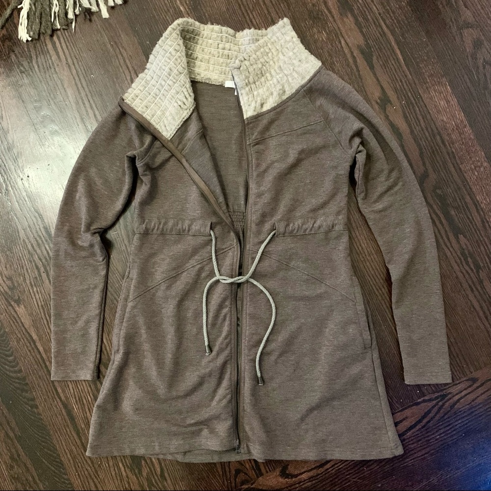 Anthro Mystree Zip-up Cardigan with Tie